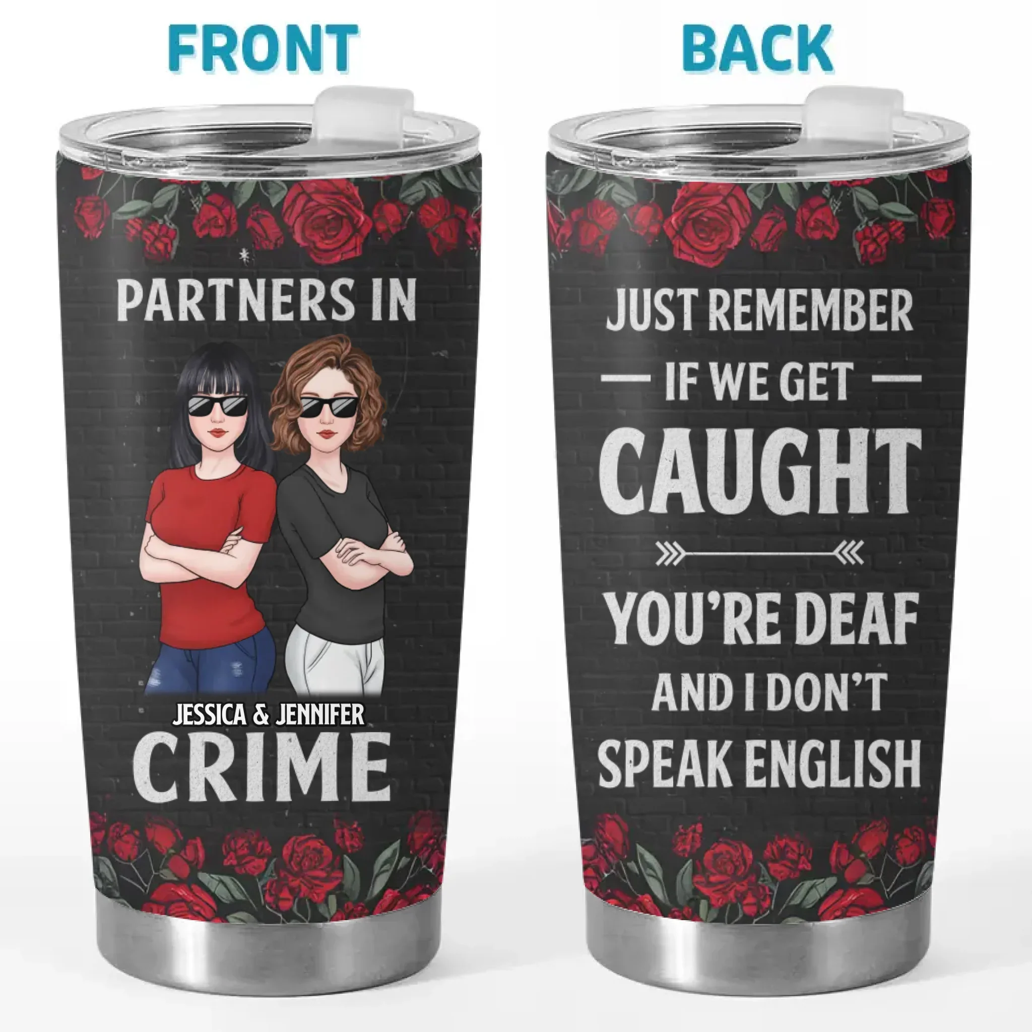No Friendship Is An Accident - Bestie Personalized Custom Tumbler -  Gift For Best Friends, BFF, Sisters - Image 2
