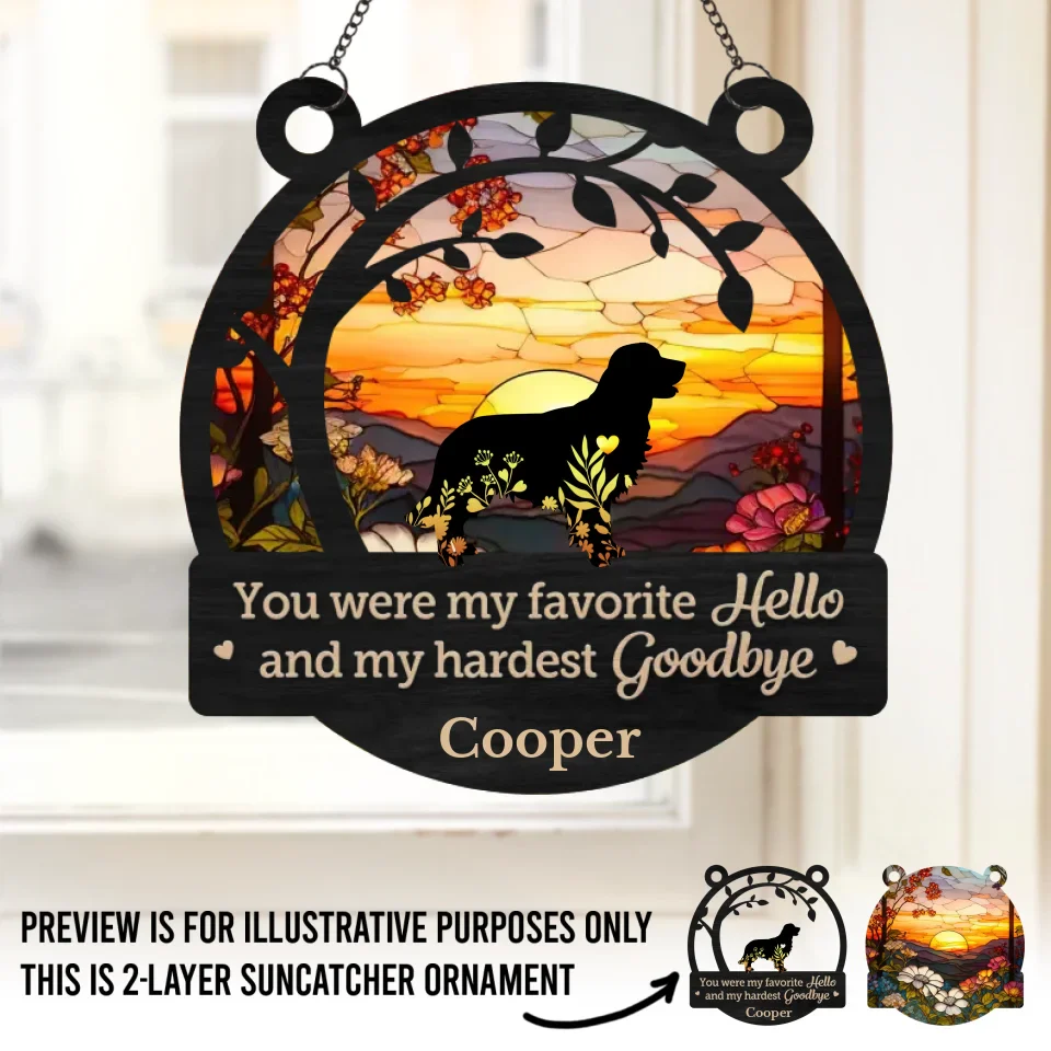 No Longer By Our Side, But Forever In Our Hearts - Memorial Personalized Window Hanging Suncatcher - Sympathy Gift For Pet Owners, Pet Lovers - Image 2