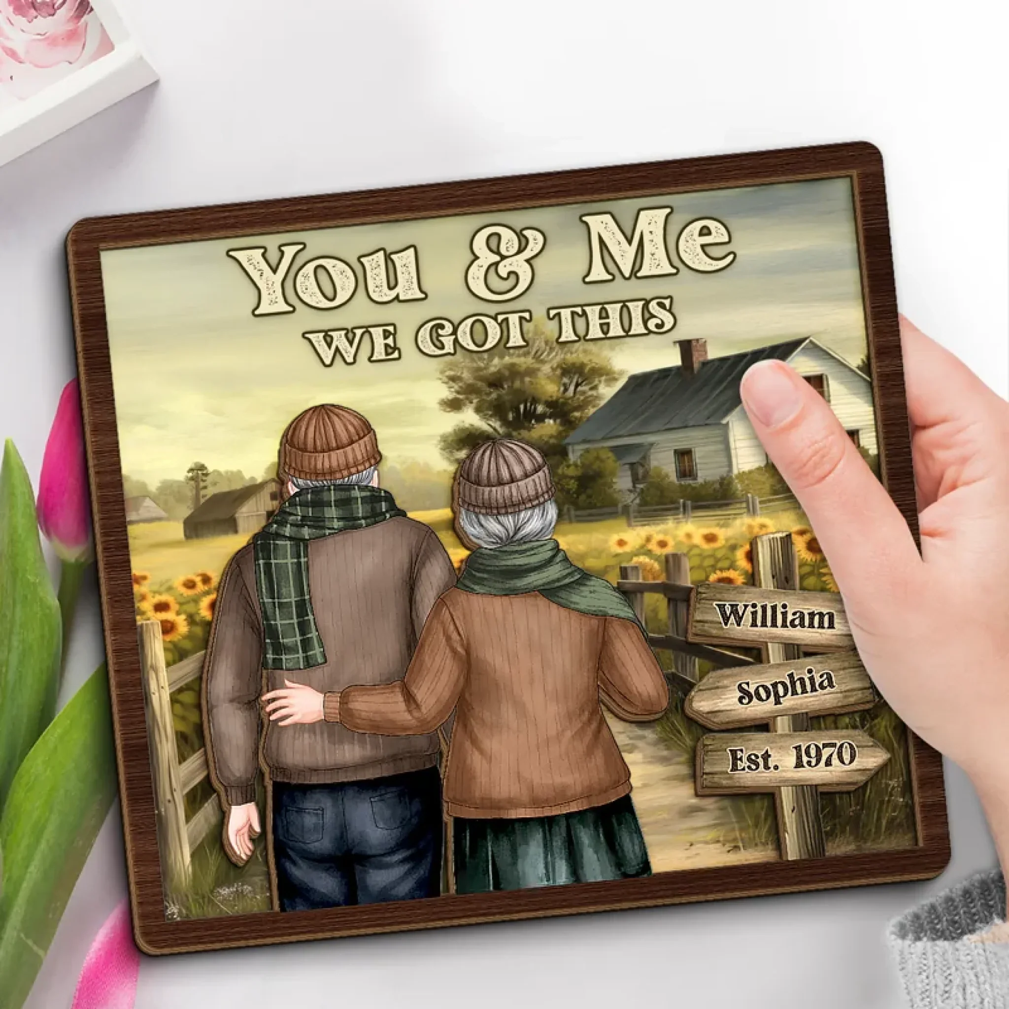 No Matter What, It’s Always You & Me - Couple Personalized Custom 2-Layered Wooden Plaque With Stand - Gift For Husband Wife, Anniversary - Image 3