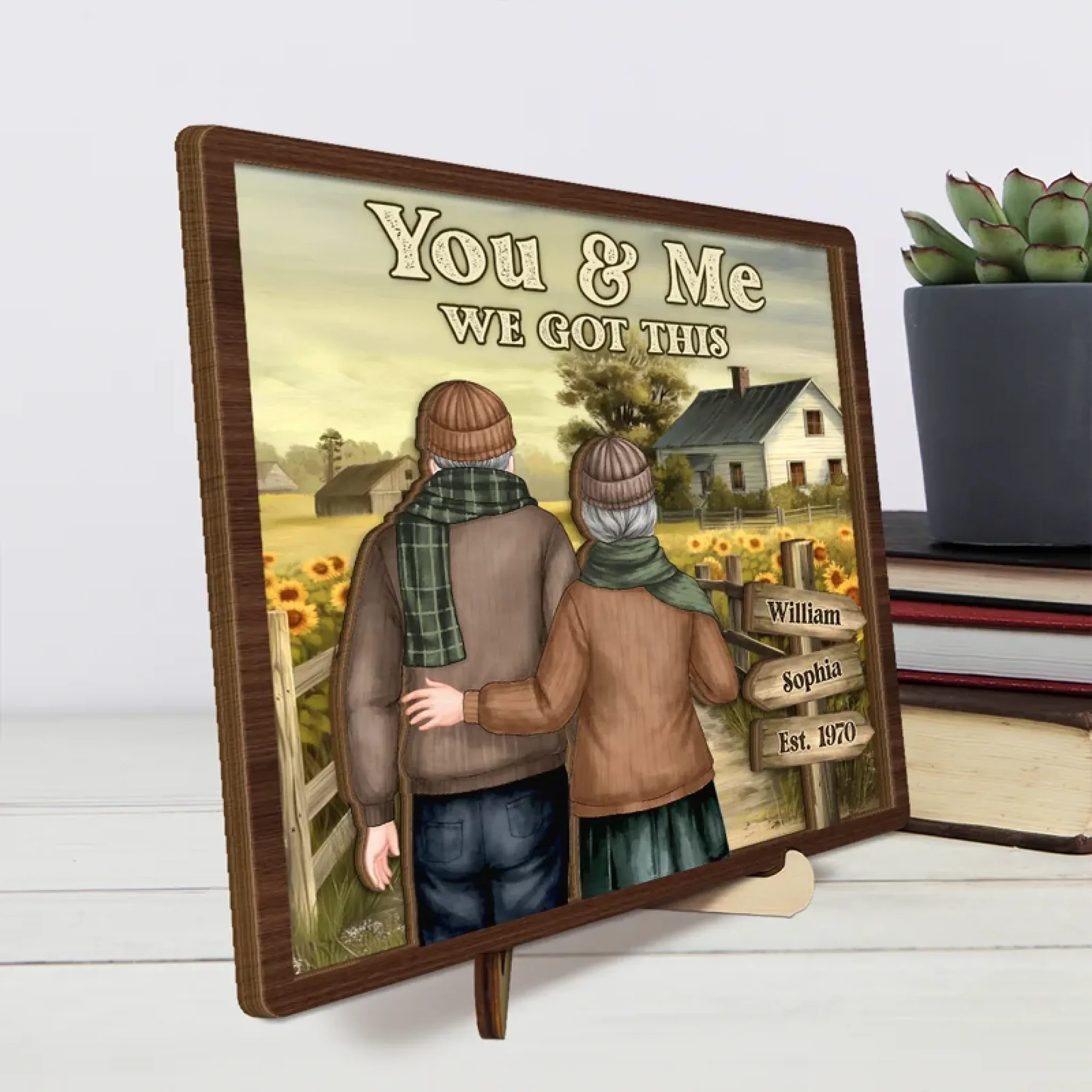 No Matter What, It’s Always You & Me - Couple Personalized Custom 2-Layered Wooden Plaque With Stand - Gift For Husband Wife, Anniversary - Image 4