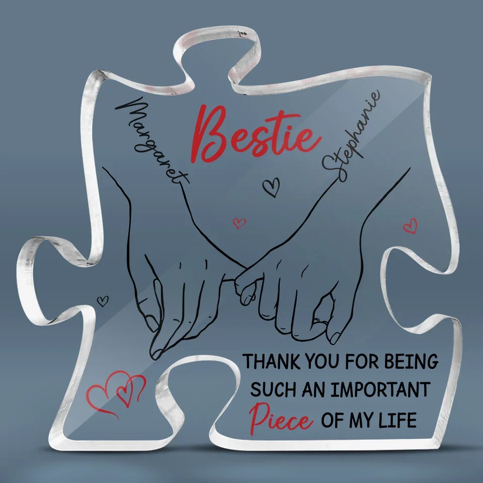 No One Could Ever Replace You - Bestie Personalized Custom Puzzle Shaped Acrylic Plaque - Gift For Best Friends, BFF, Sisters - Image 3