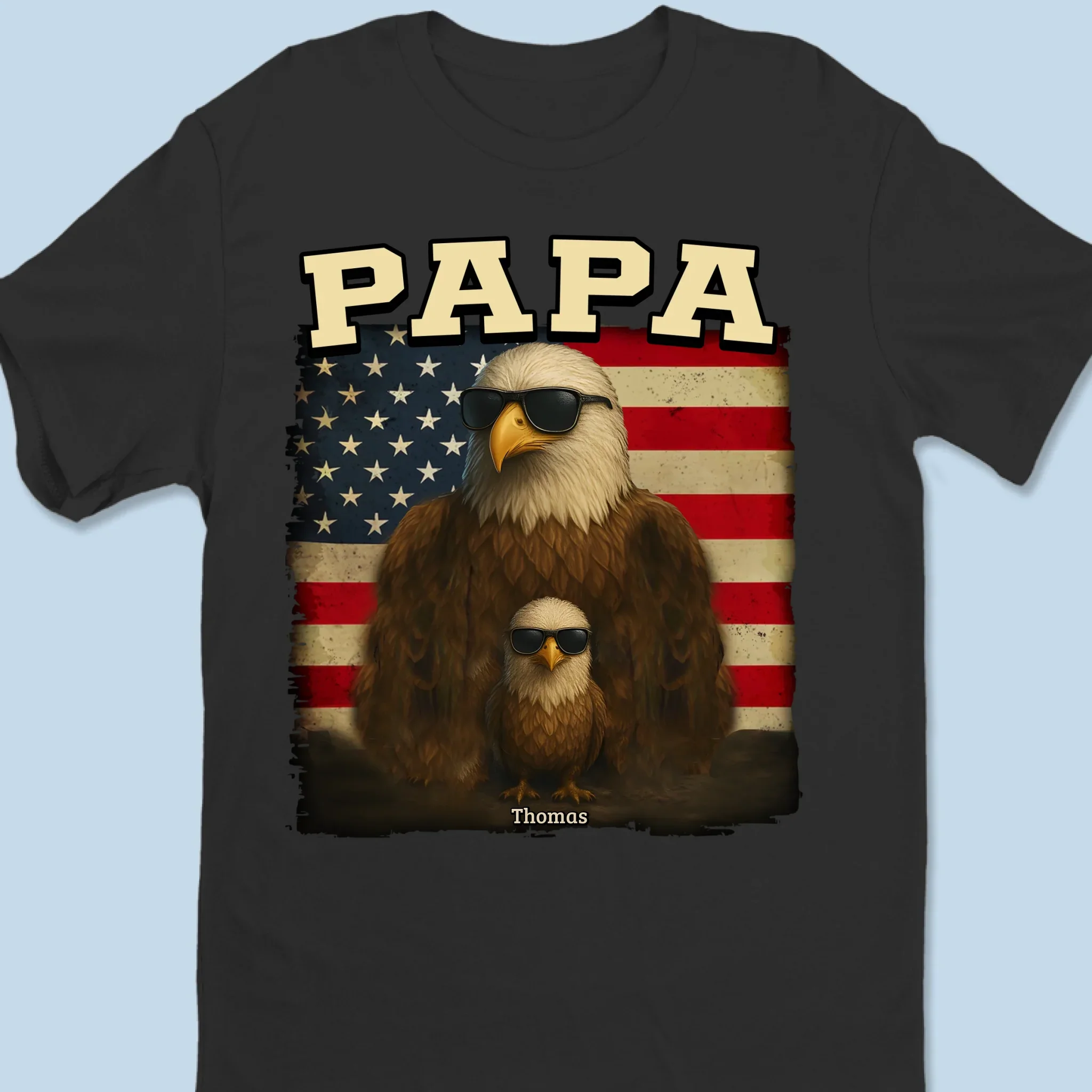 No Storm Too Big With Papa In The Sky - Family Personalized Custom Unisex T-shirt, Premium T-shirt, Hoodie - Father's Day, Gift For Dad, Grandpa - Image 6