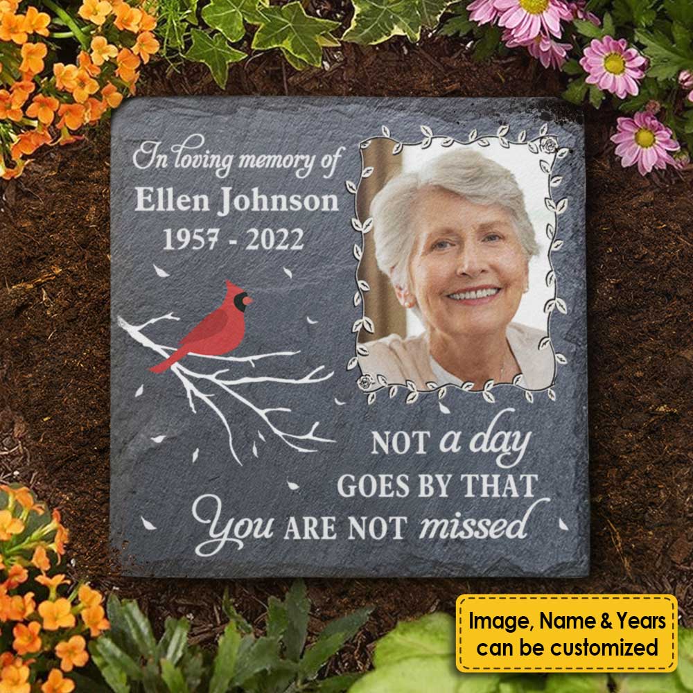 Not A Day Goes By That You're Not Missed - Personalized Memorial Stone, Human Grave Marker - Upload Image, Memorial Gift, Sympathy Gift - Image 3
