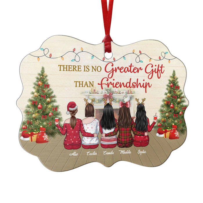 Not Sisters By Blood - Personalized Custom Benelux Shaped Wood/Aluminum Christmas Ornament - Gift For Bestie, Best Friend, Sister, Birthday Gift For Bestie And Friend, Christmas New Arrival Gift - Image 5