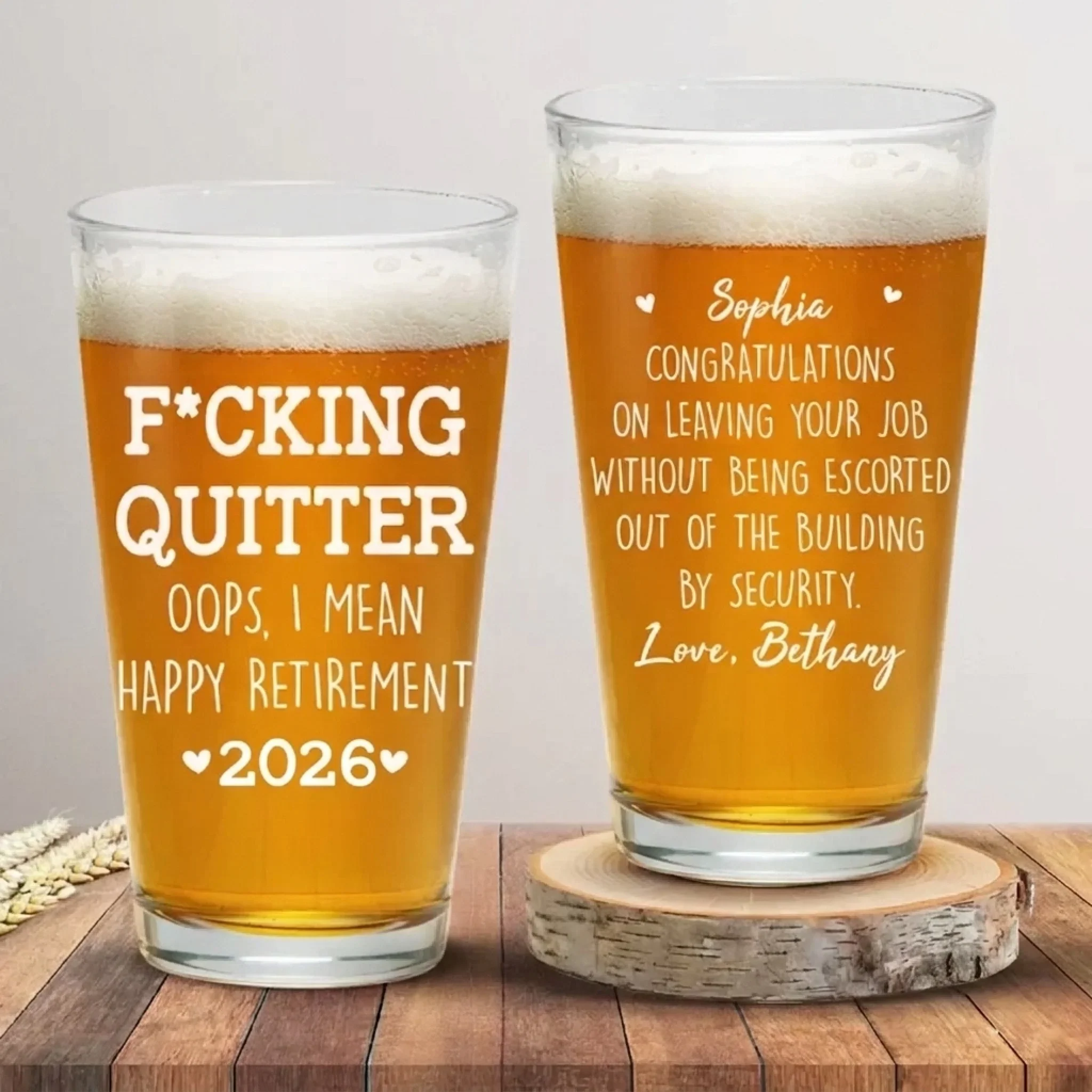Now You Can Do Nothing All Day - Coworker Personalized Custom Beer Glass - Appreciation, Retirement Gift For Coworkers, Work Friends, Colleagues
