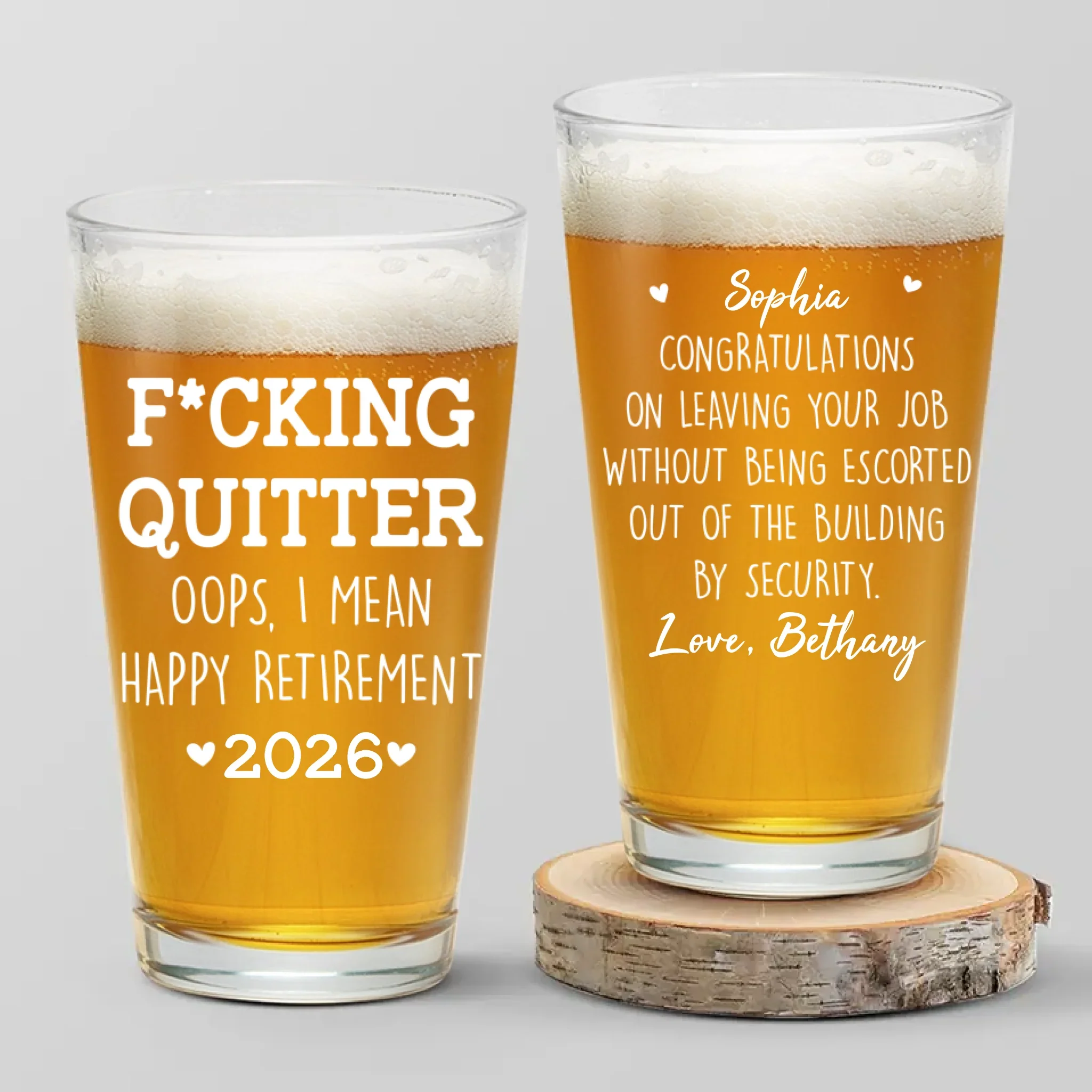 Now You Can Do Nothing All Day - Coworker Personalized Custom Beer Glass - Appreciation, Retirement Gift For Coworkers, Work Friends, Colleagues - Image 2