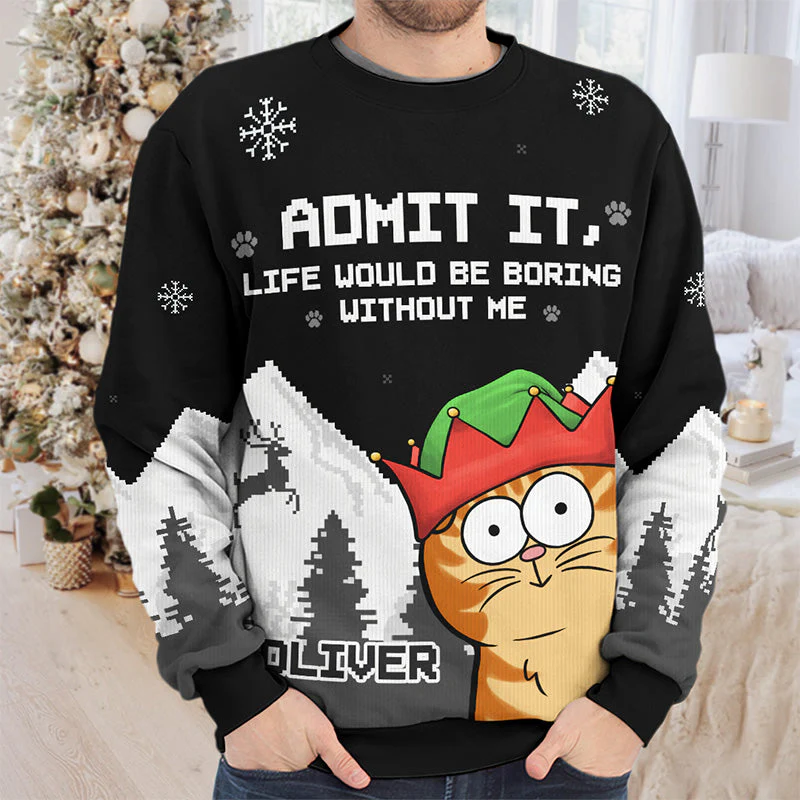 Oh Christmas Treats - Dog & Cat Personalized Custom Ugly Sweatshirt - Unisex Wool Jumper - Christmas Gift For Pet Owners, Pet Lovers - Image 2
