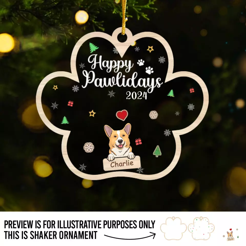 On The Naughty List - Dog & Cat Personalized Custom 3 Layers Shaker Ornament - Christmas Gift For Pet Owners, Pet Lovers - Image 2