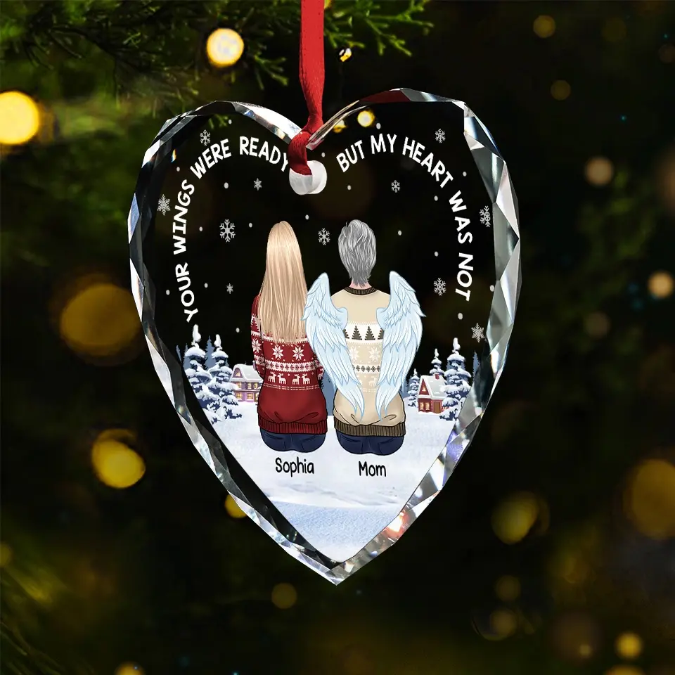 Once By My Side, Forever In My Heart - Memorial Personalized Custom Heart Glass Ornament - Sympathy Gift, Christmas Gift For Family Members - Image 3