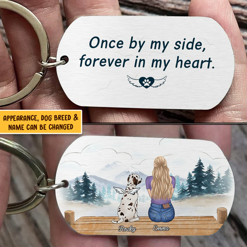 Once By My Side, Forever In My Heart - Personalized Keychain - Image 3