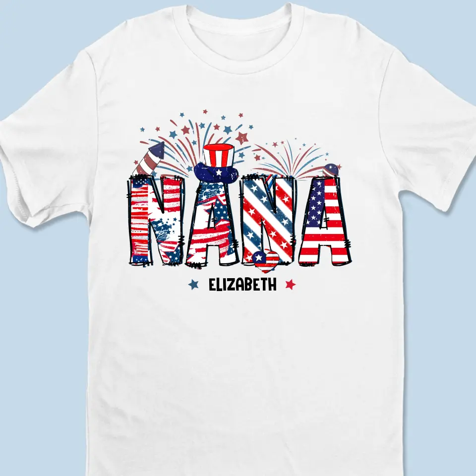 One Of The Sweetest Words I Have Ever Heard Is Nana - Family Personalized Custom Unisex T-shirt, Hoodie, Sweatshirt - 4th Of July, Gift For Mom, Grandma - Image 2