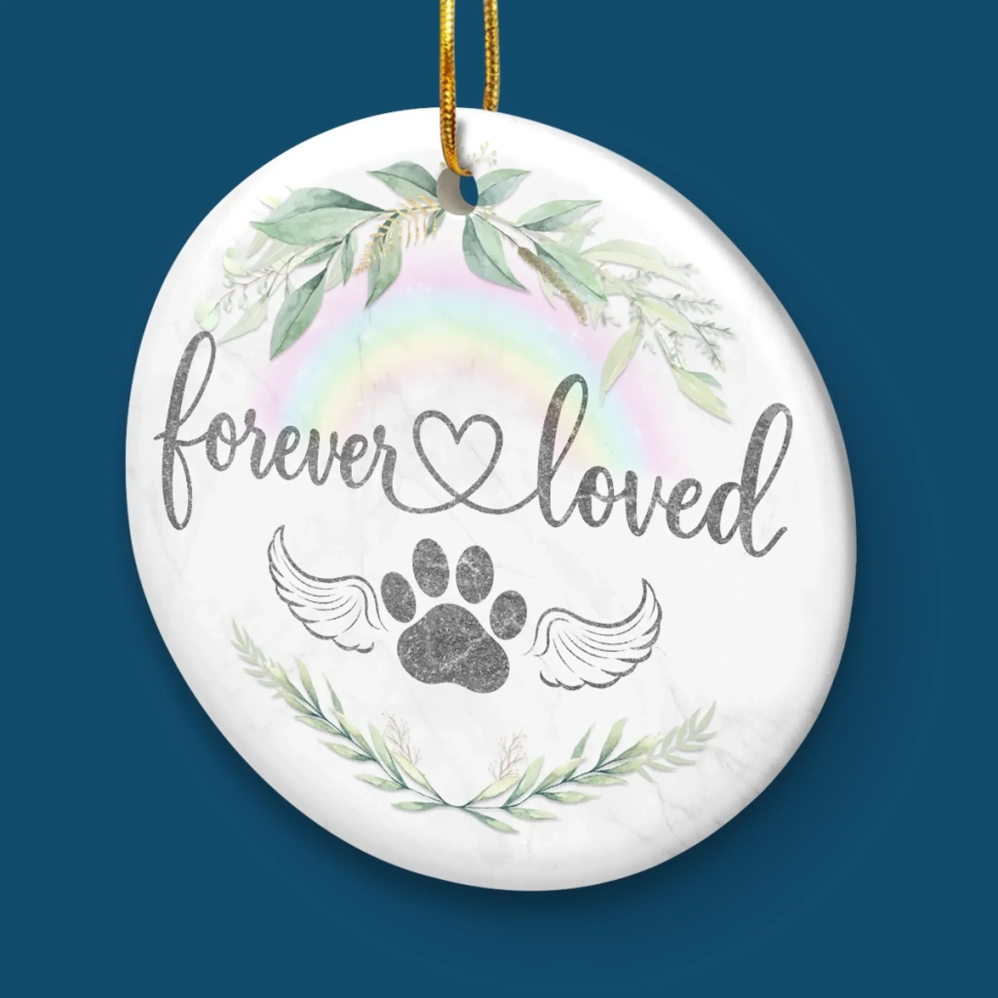 Ornament - Ceramic Round Shaped - Christmas Memorial Sympathy Gifts For Dogs, Cats - Love Knows No Goodbye - Image 5