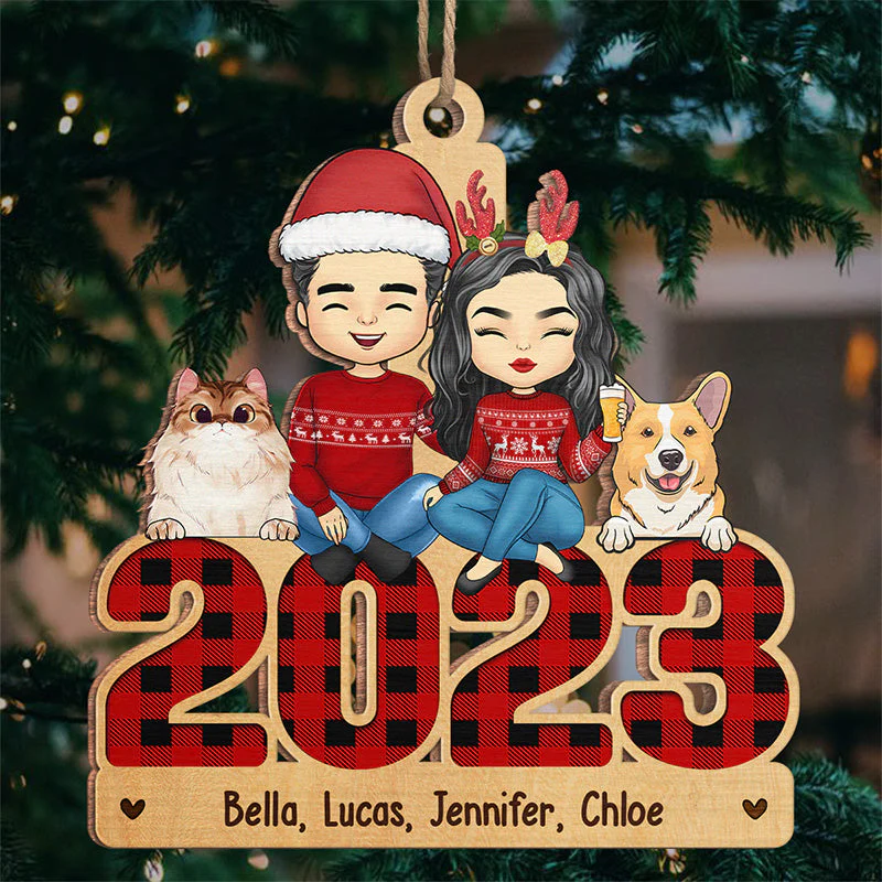 Our Family Is Everything - Dog & Cat Personalized Custom Ornament - Wood Custom Shaped - Christmas Gift For Pet Owners, Pet Lovers