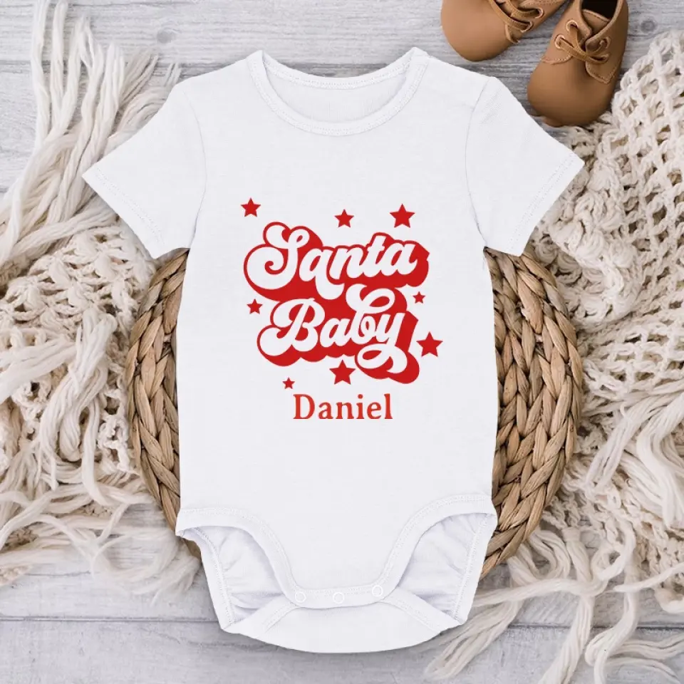 Our Little Santa Fills Our Hearts With Christmas Joy - Family Personalized Custom Baby Onesie - Christmas Gift For Baby Kids, Newborn Baby - Image 3