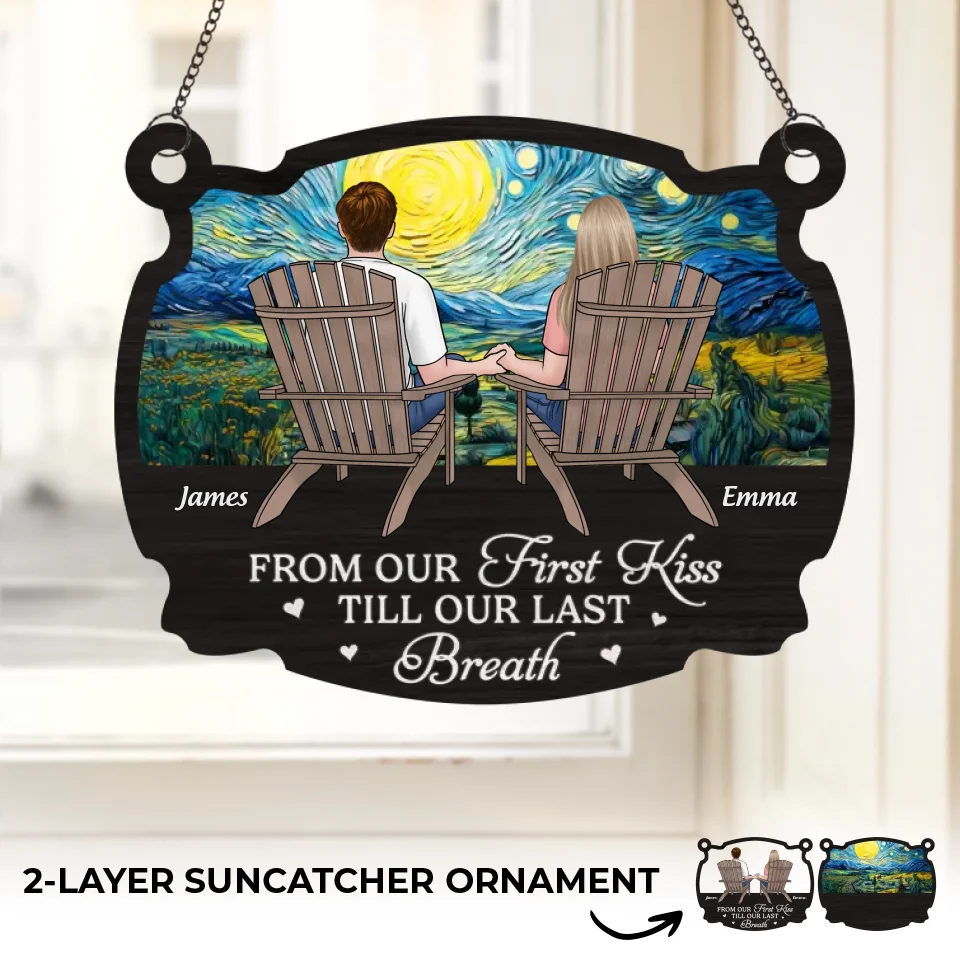 Our Love Story Began With A First Glance And Grew Into Forever - Couple Personalized Window Hanging Suncatcher Ornament - Gift For Husband Wife, Anniversary - Image 2