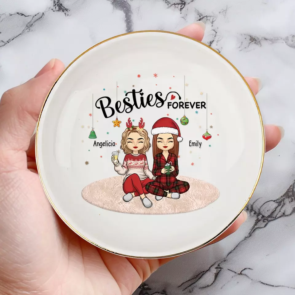 Our Memories Are Countless - Bestie Personalized Custom Jewelry Dish - Christmas Gift For Best Friends, BFF, Sisters - Image 4