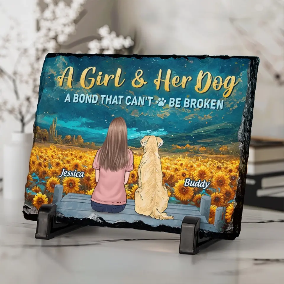 Our Perfect Companions Never Have Fewer Than Four Feet - Memorial Personalized Custom Rectangle Shaped Stone With Stand - Sympathy Gift For Pet Owners, Pet Lovers - Image 2