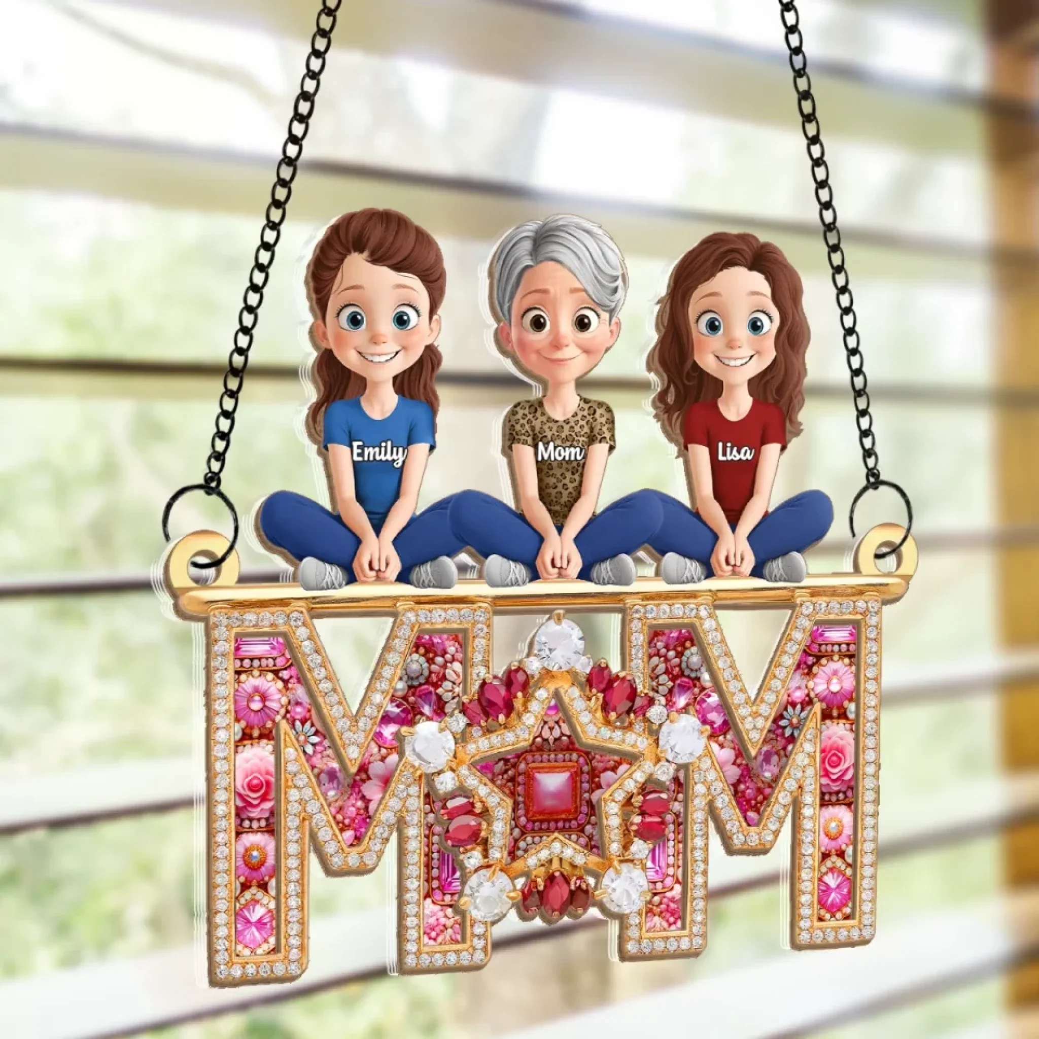 Our Shining Star - Family Personalized Window Hanging Suncatcher Ornament - Mother's Day, Gift For Mom, Grandma - Image 4