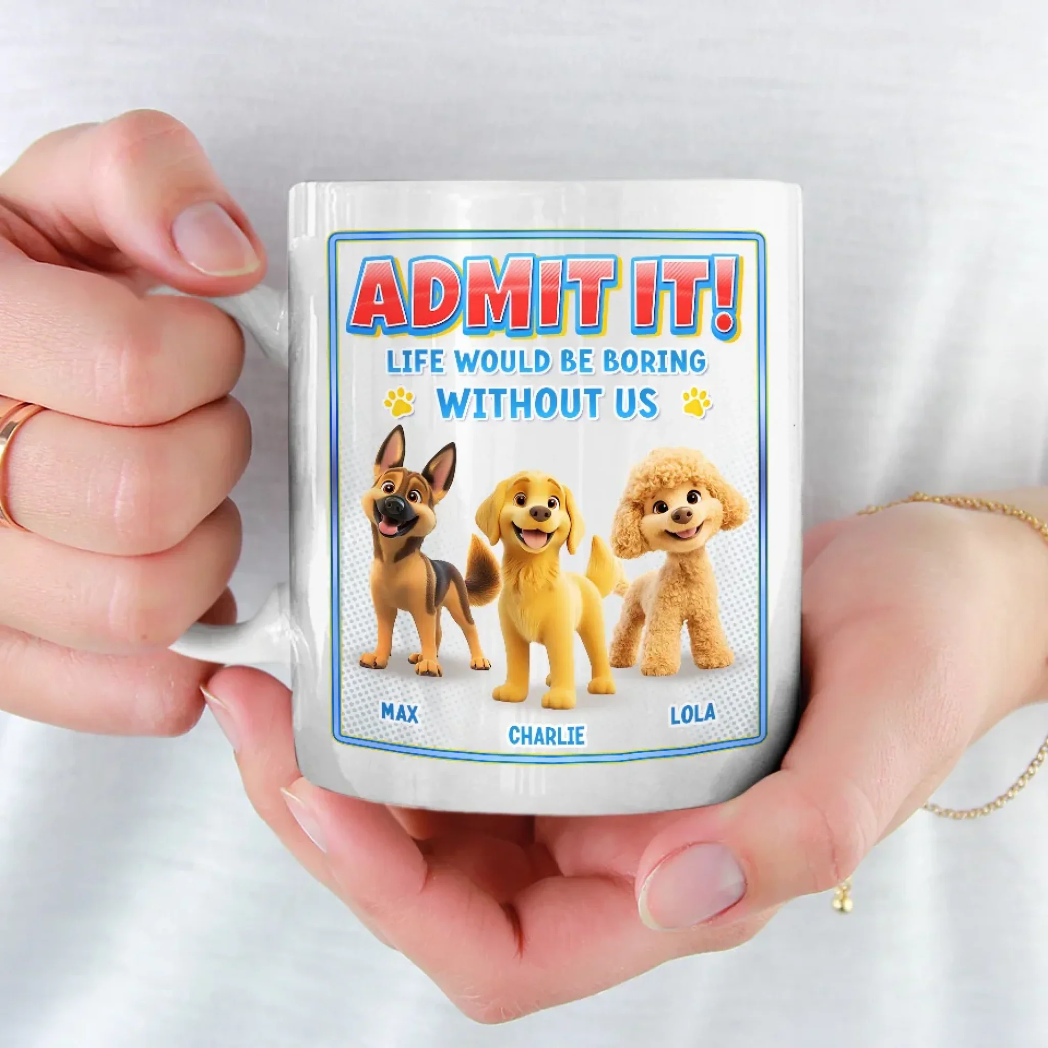Our World Revolves Around Tiny Paws - Dog Personalized Custom Mug - Gift For Pet Owners, Pet Lovers - Image 3