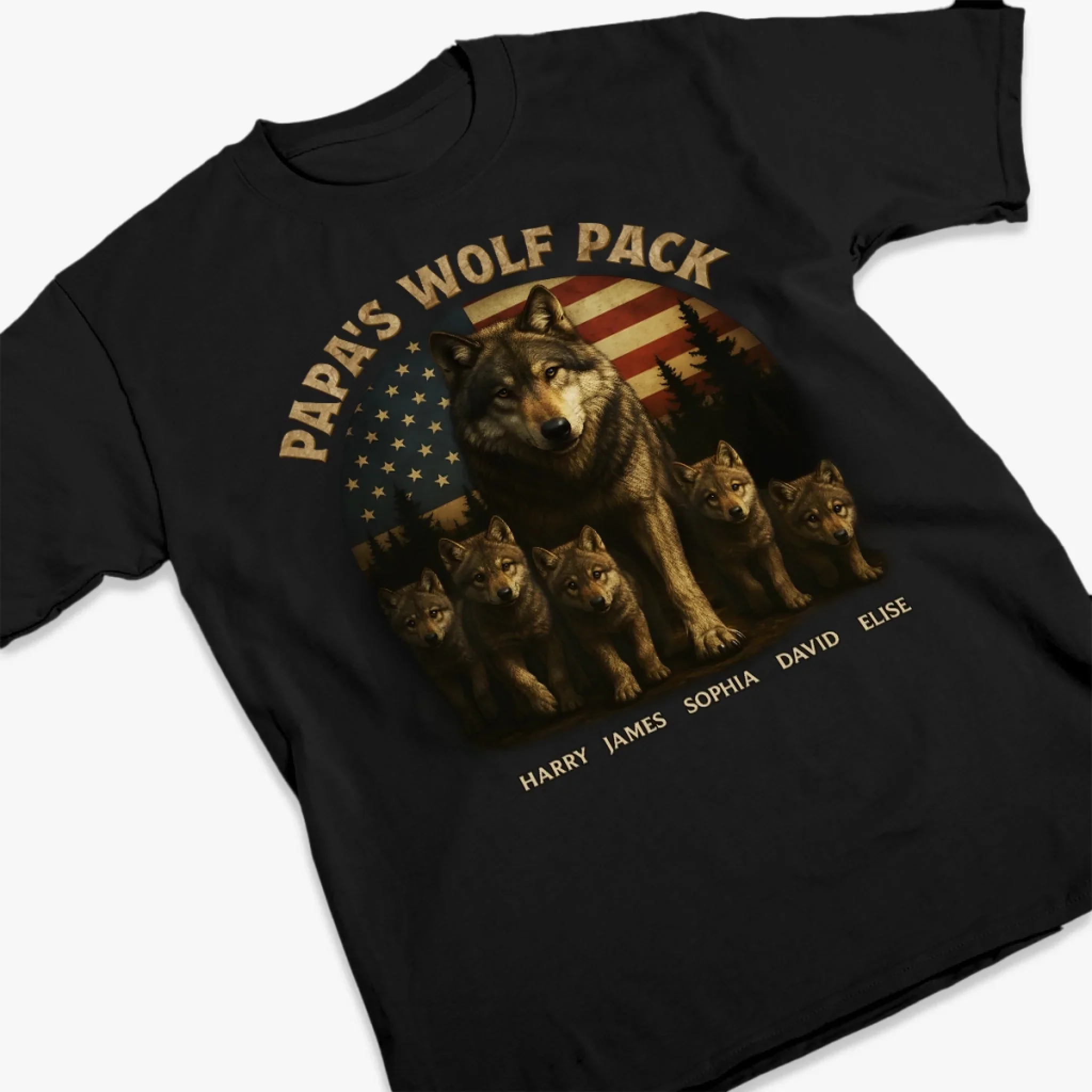 Pack Strong, Papa Stronger - Family Personalized Custom Unisex T-shirt, Premium T-shirt, Hoodie - Father's Day, Gift For Dad, Grandpa - Image 3