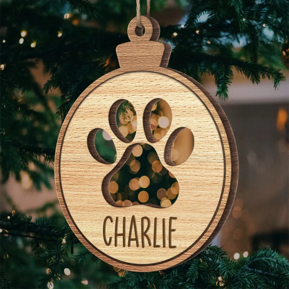 Paws And Joy Make The Perfect Christmas - Dog & Cat Personalized Custom Ornament - Wood Custom Shaped - Christmas Gift For Pet Owners, Pet Lovers - Image 5
