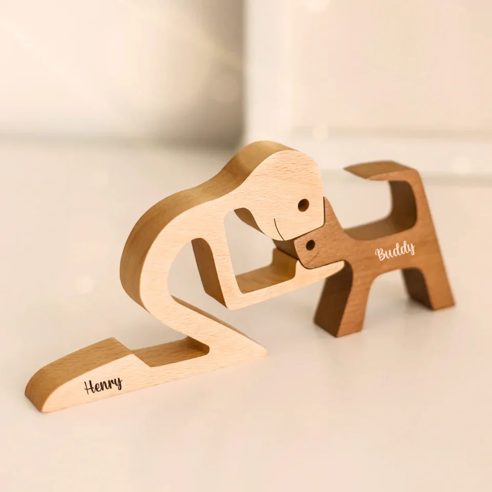 Personalized Custom Wooden Pet Carvings - The Love Between You And Your Fur-Friend - Gift For Pet Lovers - New Arrival, Wood Sculpture Table Ornaments, Carved Wood Decor AMZ - Image 7