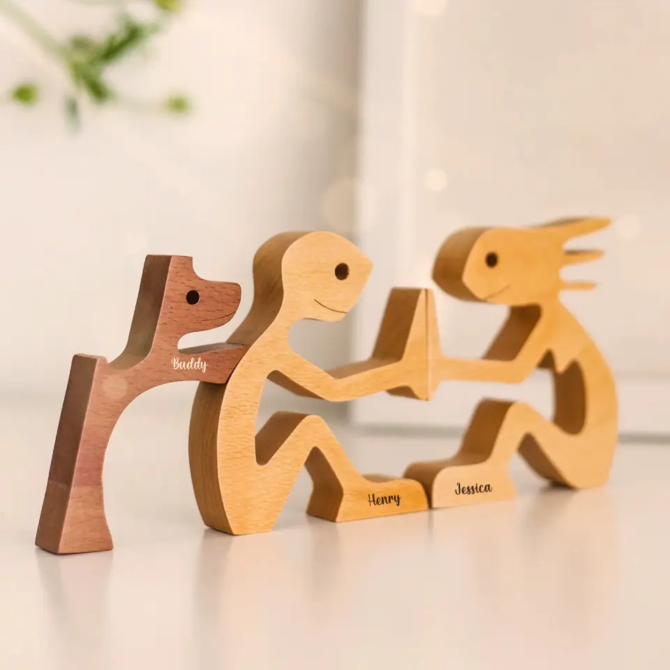 Personalized Custom Wooden Pet Carvings - The Love Between You And Your Fur-Friend - Gift For Pet Lovers - New Arrival, Wood Sculpture Table Ornaments, Carved Wood Decor AMZ - Image 9