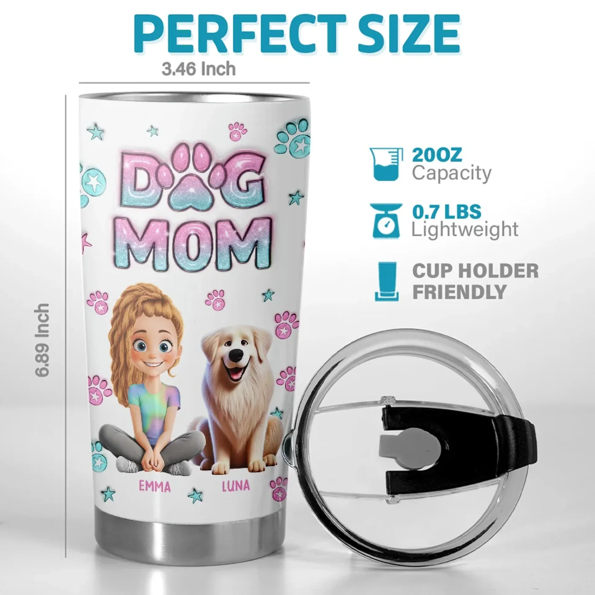 Pets Are Like Family And Their Love Is A Timeless Treasure - Dog & Cat Personalized Custom 3D Inflated Effect Printed Tumbler - Gift For Pet Owners, Pet Lovers - Image 3