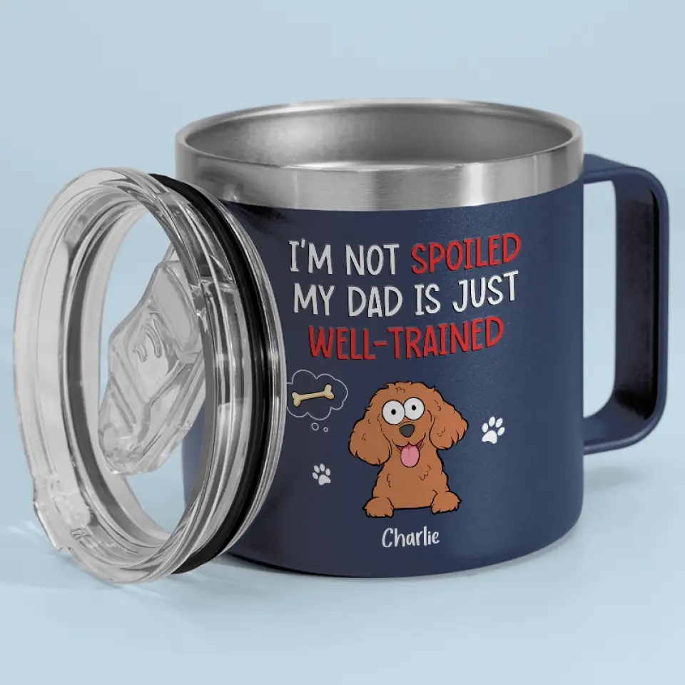 Pets Are The Family We Choose - Dog & Cat Personalized Custom 14oz Stainless Steel Tumbler With Handle - Gift For Pet Owners, Pet Lovers - Image 2