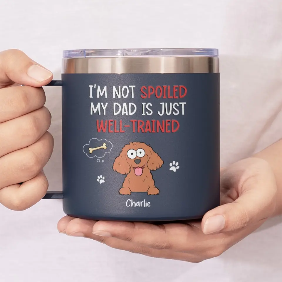 Pets Are The Family We Choose - Dog & Cat Personalized Custom 14oz Stainless Steel Tumbler With Handle - Gift For Pet Owners, Pet Lovers - Image 3