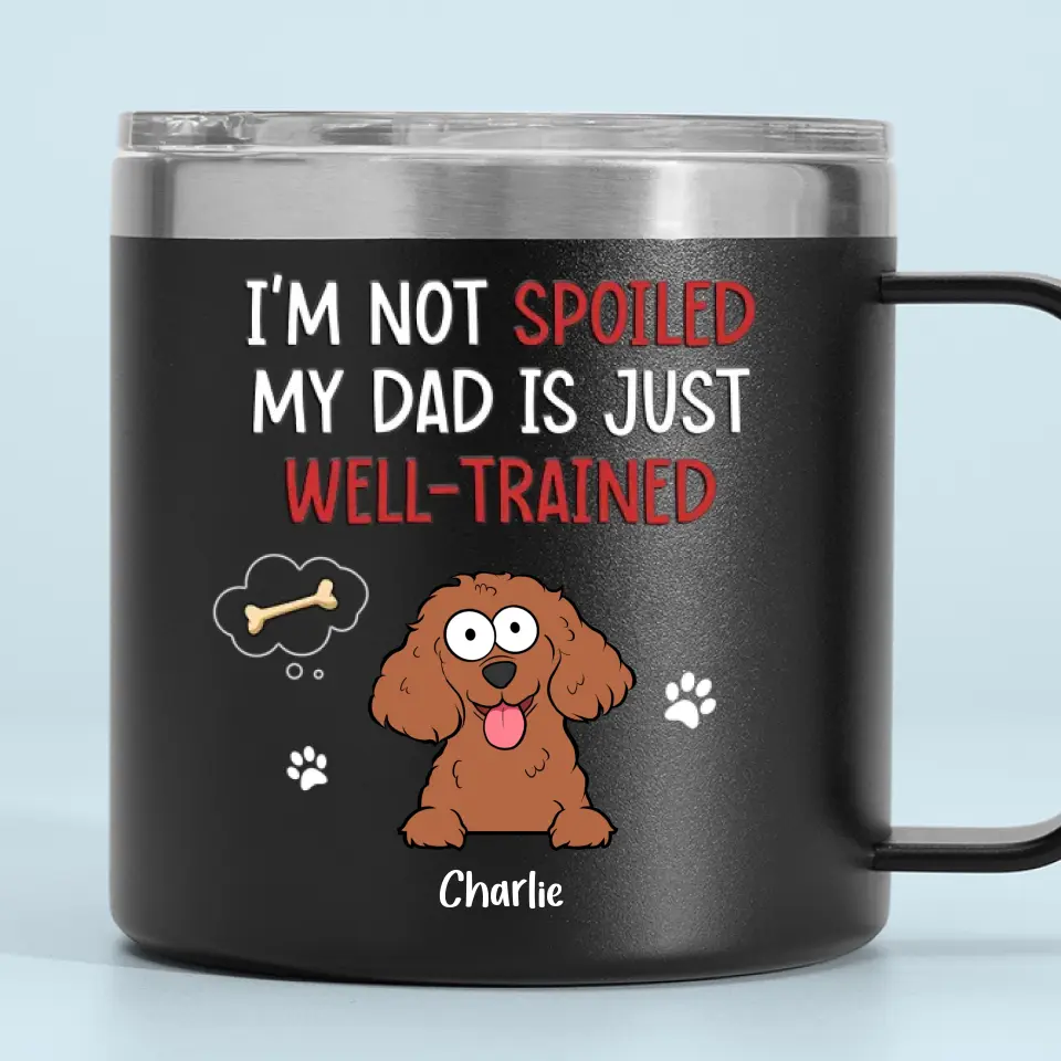 Pets Are The Family We Choose - Dog & Cat Personalized Custom 14oz Stainless Steel Tumbler With Handle - Gift For Pet Owners, Pet Lovers - Image 5