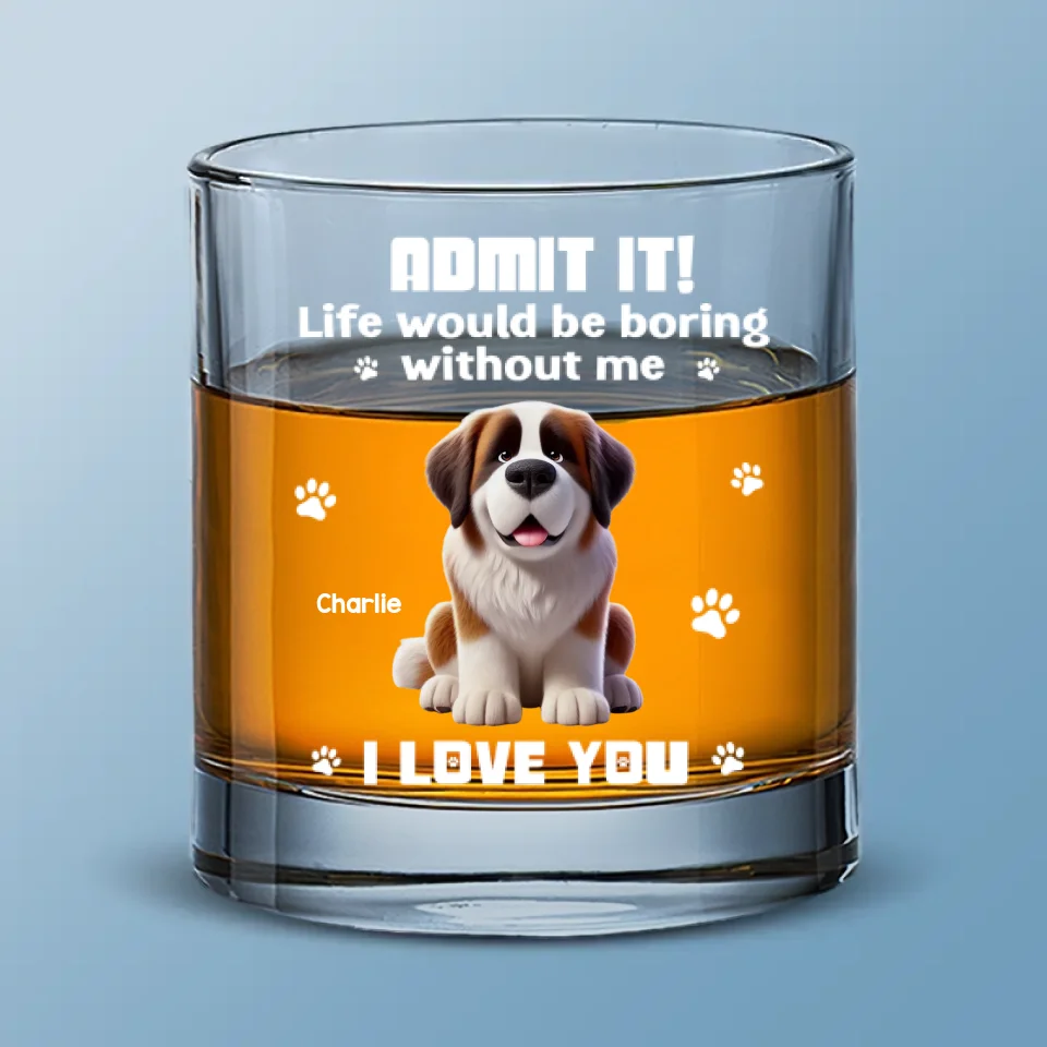 Pets Make Life Sweeter - Dog Personalized Custom Whiskey Glass - Gift For Pet Owners, Pet Lovers - Image 2