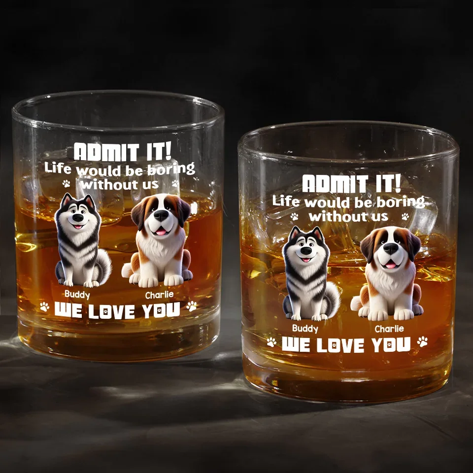 Pets Make Life Sweeter - Dog Personalized Custom Whiskey Glass - Gift For Pet Owners, Pet Lovers - Image 4