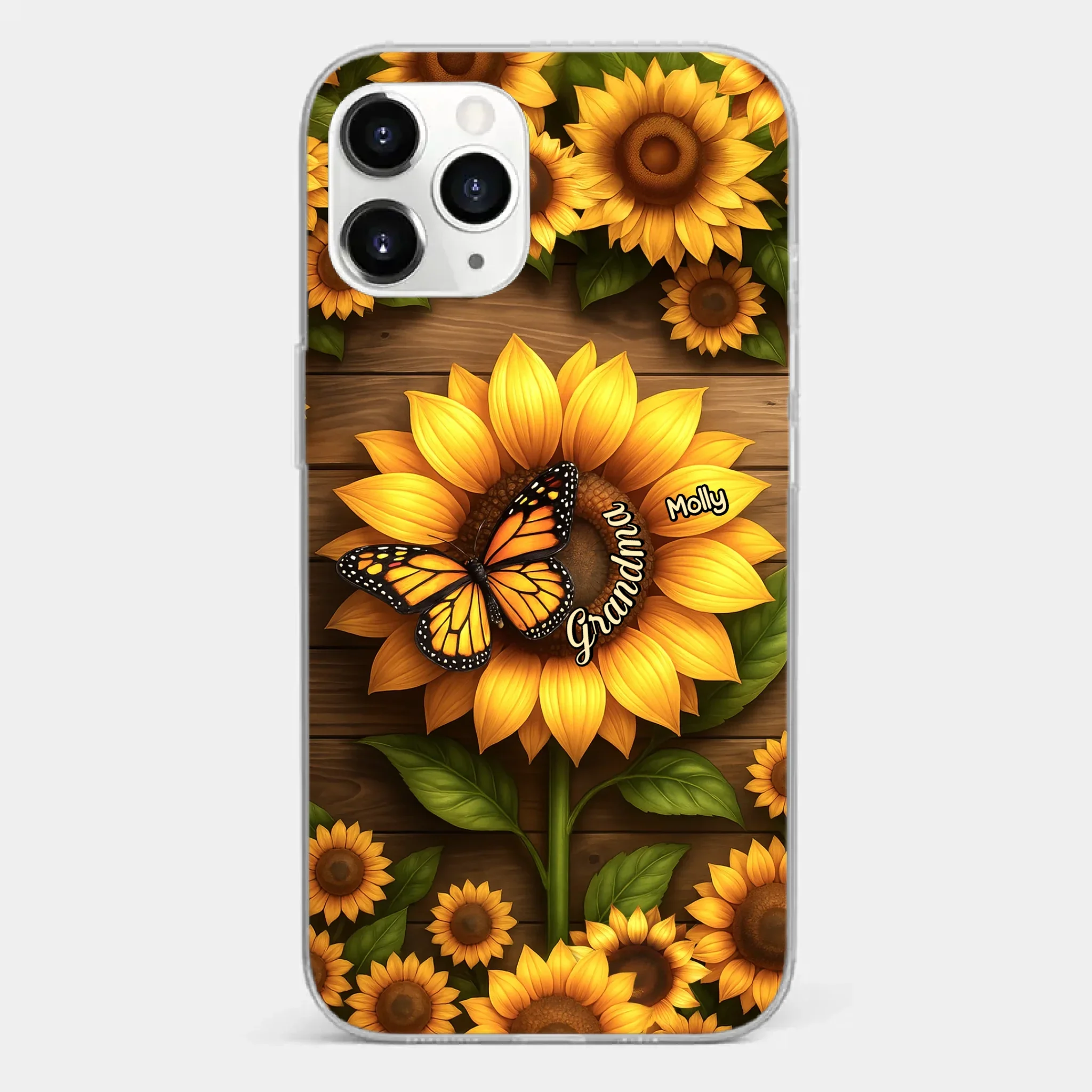 Planted With Love, Blossomed With Grandkids - Family Personalized Custom Clear Phone Case - Mother's Day, Gift For Mom, Grandma - Image 8