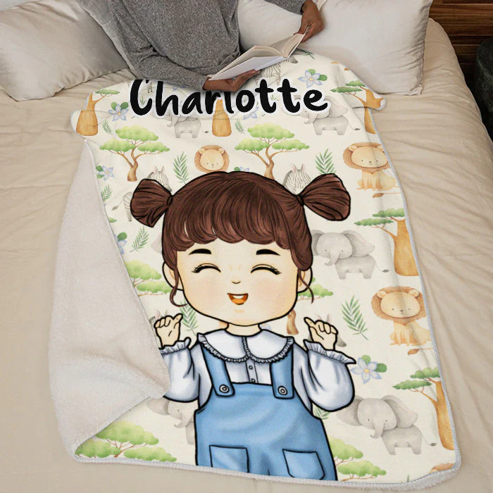 Playful Background - Personalized Custom Blanket - Gift For Kids, Gift For Family, Christmas Gift - Image 3