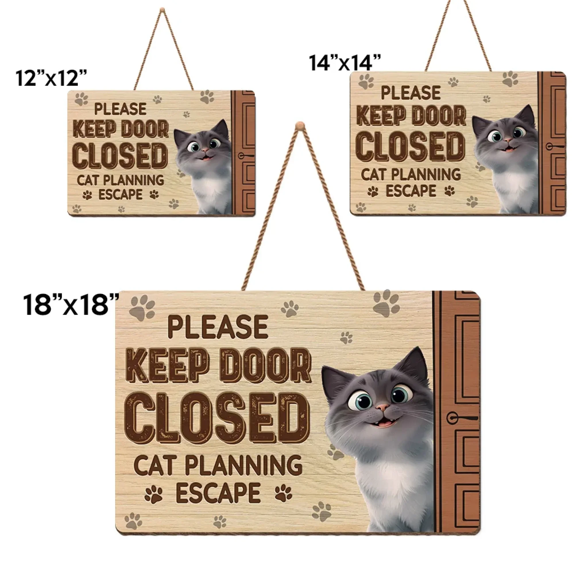 Plotting My Great Escape - Cat Personalized Custom Home Decor Wood Sign - House Warming Gift For Pet Owners, Pet Lovers - Image 5