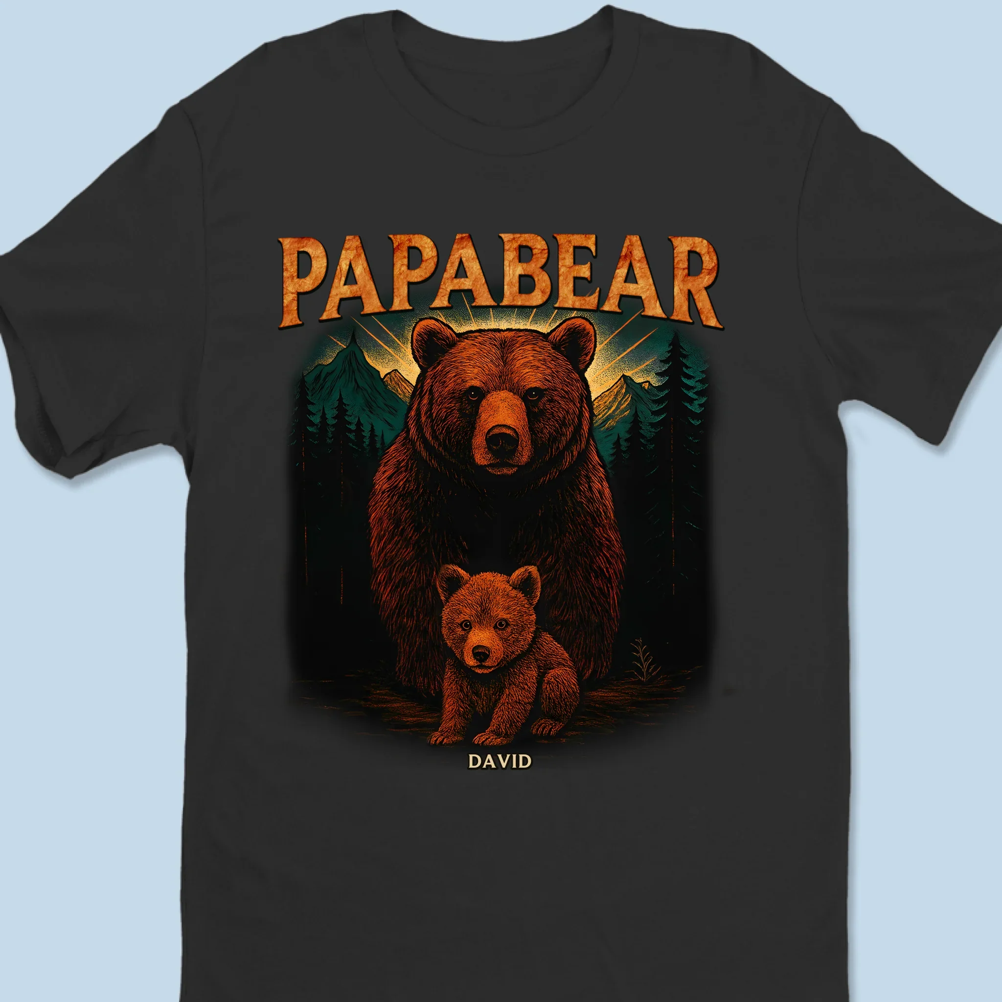 Protected By Papa Bear - Family Personalized Custom Unisex T-shirt, Premium T-shirt, Hoodie - Father's Day, Gift For Dad, Grandpa - Image 8