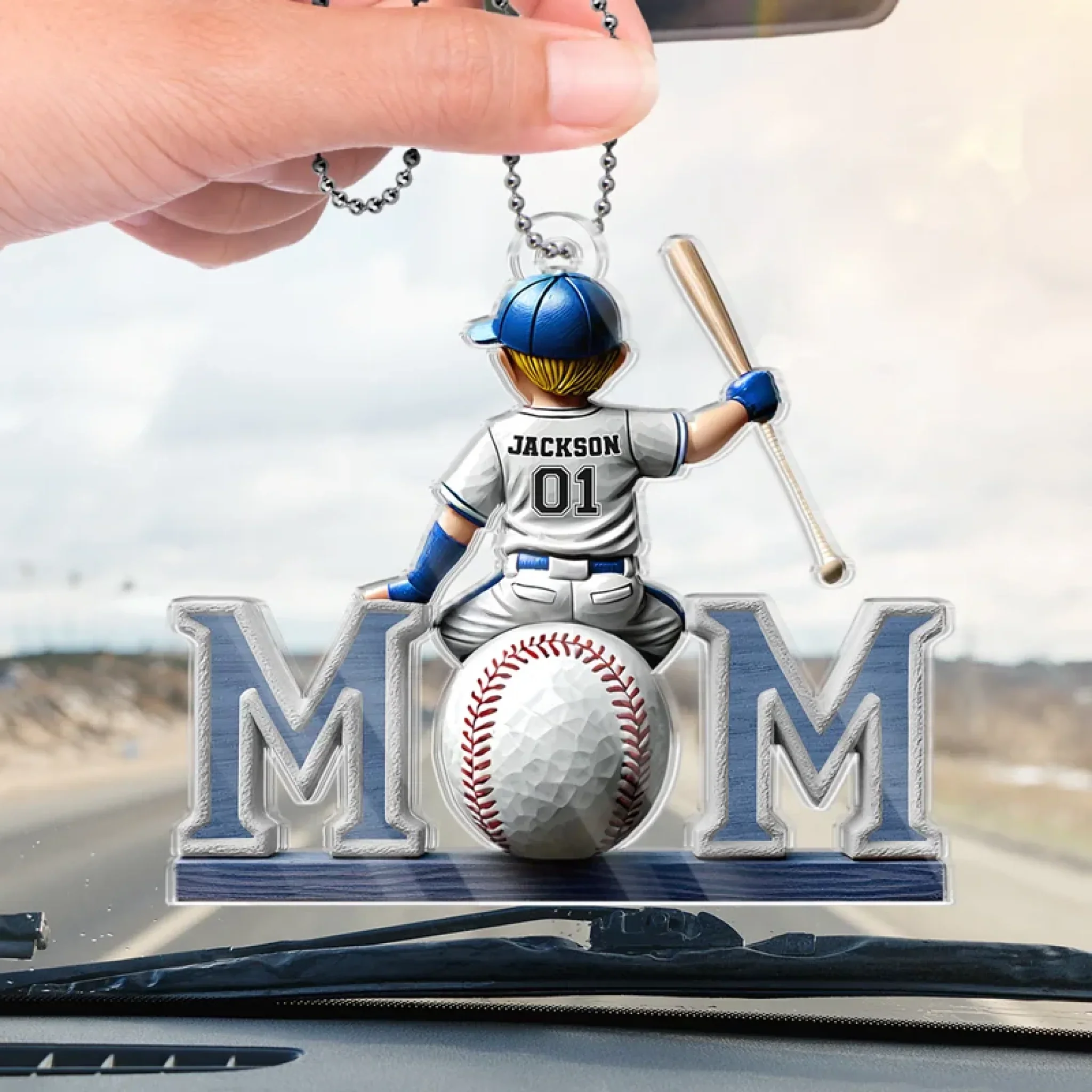 Proud Baseball Mom - Family Personalized Custom Car Ornament - Acrylic Custom Shaped - Mother's Day, House Warming Gift For Mom, Sport Lovers, Sport Players - Image 4