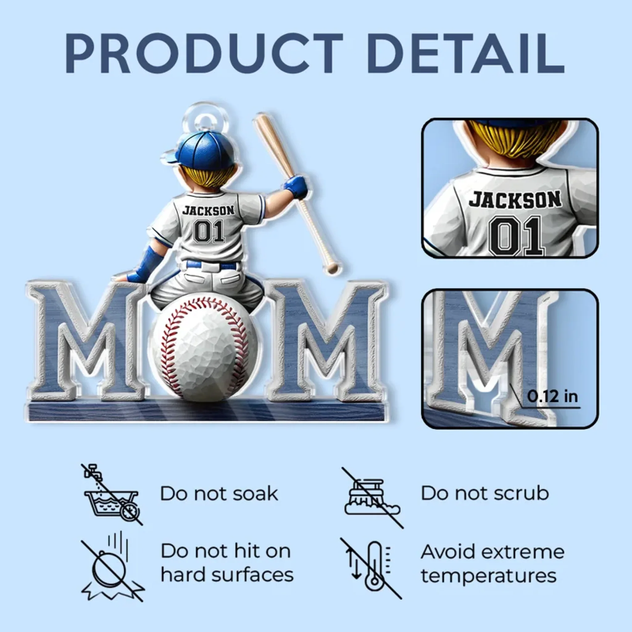 Proud Baseball Mom - Family Personalized Custom Car Ornament - Acrylic Custom Shaped - Mother's Day, House Warming Gift For Mom, Sport Lovers, Sport Players - Image 5