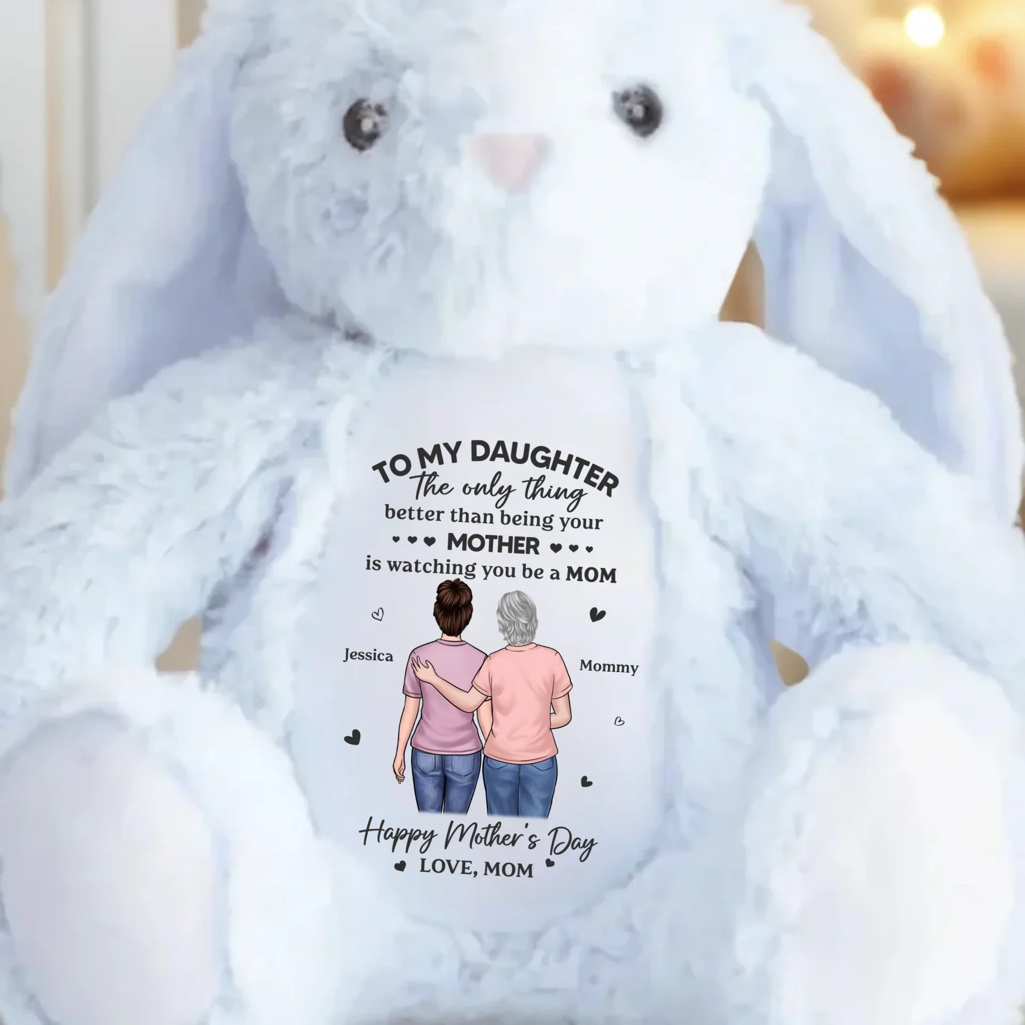 Proud Of Who You’ve Become - Family Personalized Custom Easter Bunny Plush - Mother's Day, Gift For Mom, Daughter - Image 3
