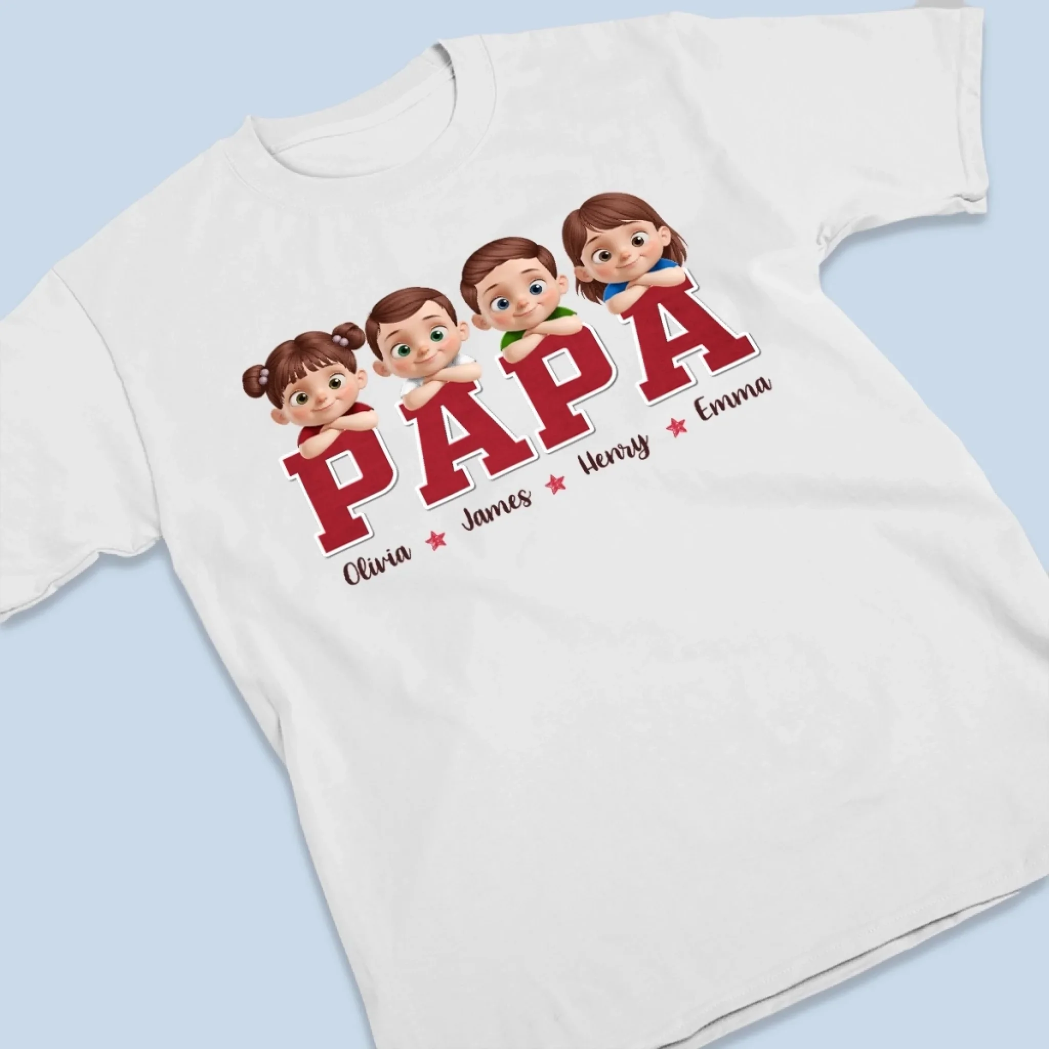 Proud To Be Their Papa - Family Personalized Custom Unisex T-shirt, Premium T-shirt, Hoodie -  Father's Day, Gift For Dad, Grandpa - Image 3
