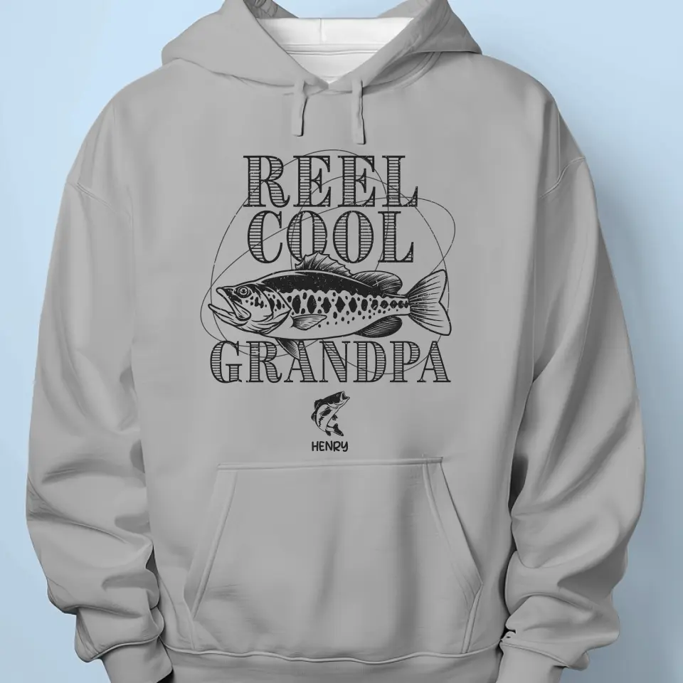 Reel Cool Grandpa Fishing - Family Personalized Custom Unisex T-shirt, Hoodie, Sweatshirt -Father's Day, Gift For Dad, Grandpa - Image 5