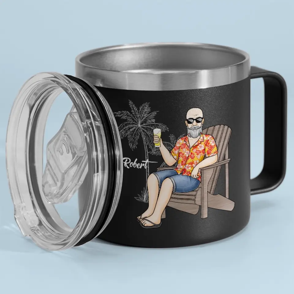Retire From Work, But Not From Life - Personalized Custom 14oz Stainless Steel Tumbler With Handle - Appreciation, Retirement Gift For Coworkers, Work Friends, Colleagues - Image 2