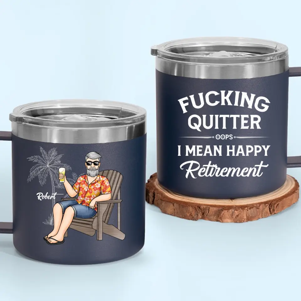 Retire From Work, But Not From Life - Personalized Custom 14oz Stainless Steel Tumbler With Handle - Appreciation, Retirement Gift For Coworkers, Work Friends, Colleagues - Image 7
