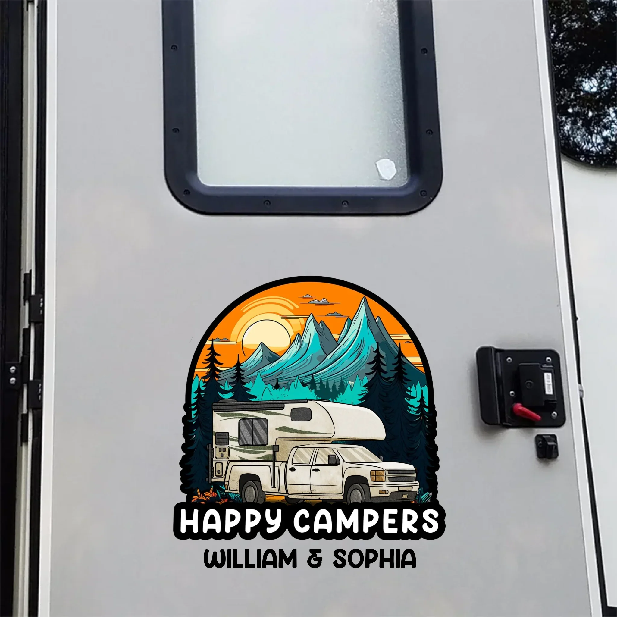 Roam Far, Camp Near - Camping Personalized Custom RV Decal - Gift For Yourself, Best Friends, Siblings, Family Members, Camping Lovers - Image 2