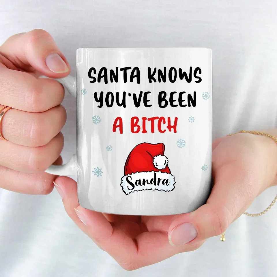 Santa Knows Who You Are - Friend Personalized Custom Mug - Christmas Gift, Birthday Gift For Best Friends, Family Members, Coworkers, Yourself - Image 3