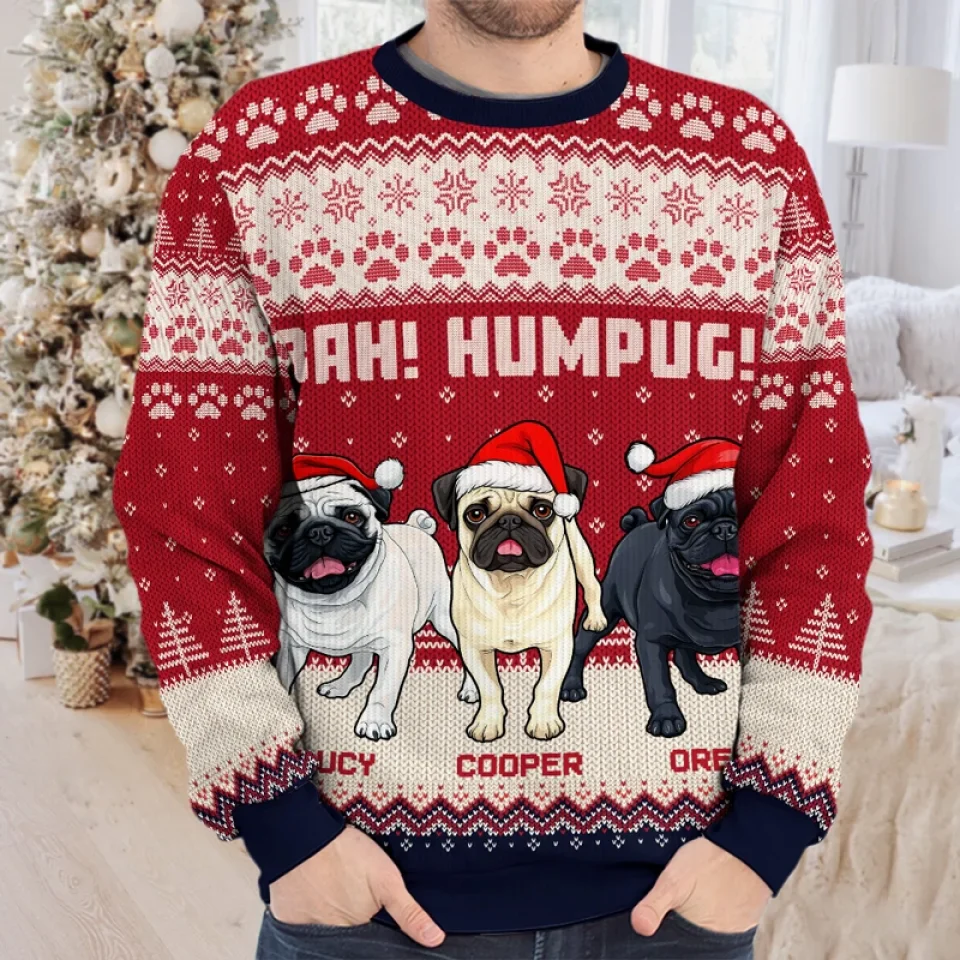 Santa Paws Is Coming To Town - Dog Personalized Custom Ugly Sweatshirt - Unisex Wool Jumper - Christmas Gift For Pet Owners, Pet Lovers - Image 3