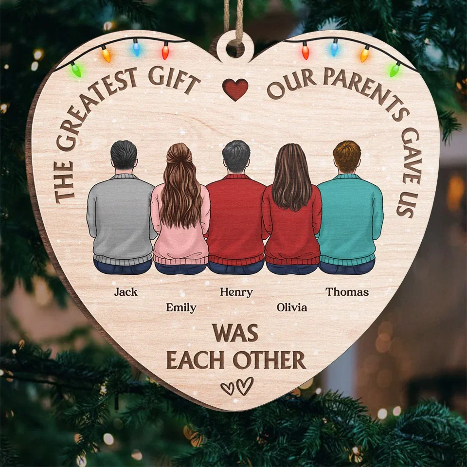 Siblings Are The Best Gift Santa Could Ever Bring - Family Personalized Custom Ornament - Wood Custom Shaped - Christmas Gift For Family Members, Siblings, Brothers, Sisters