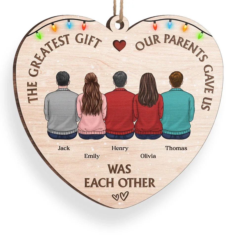 Siblings Are The Best Gift Santa Could Ever Bring - Family Personalized Custom Ornament - Wood Custom Shaped - Christmas Gift For Family Members, Siblings, Brothers, Sisters - Image 3