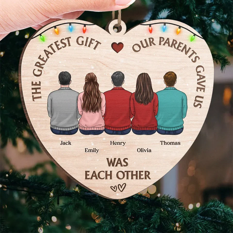 Siblings Are The Best Gift Santa Could Ever Bring - Family Personalized Custom Ornament - Wood Custom Shaped - Christmas Gift For Family Members, Siblings, Brothers, Sisters - Image 4